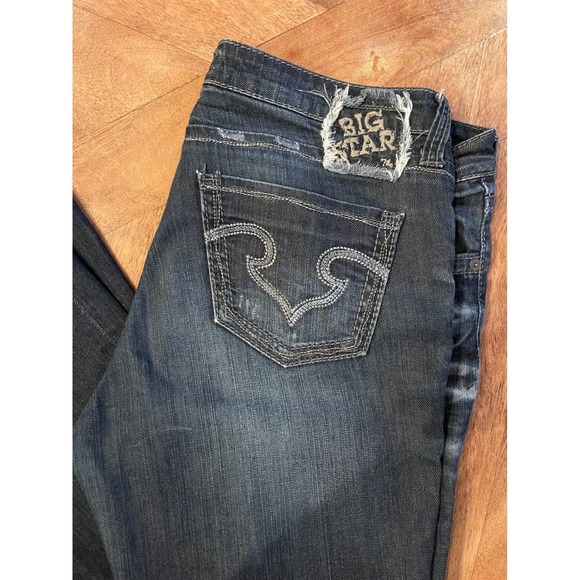Big Star Denim - Big Star Maddie Boot Cut Dark Wash Mid Rise Y2K Embroidered Denim 32R Plus Size